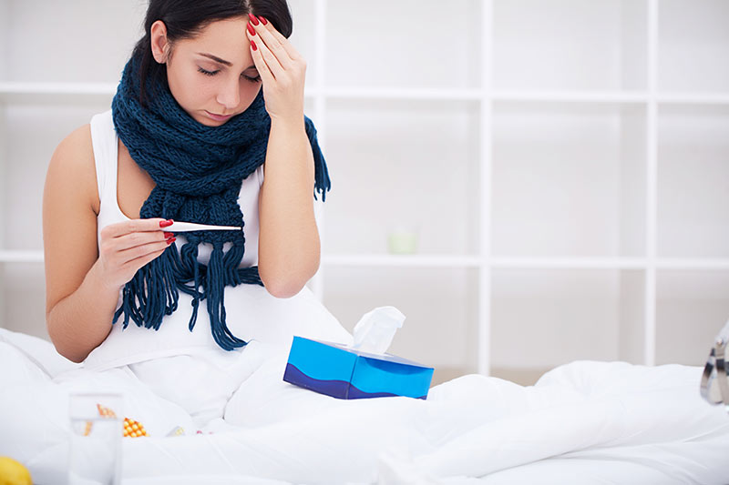 What are the five symptoms of the flu?